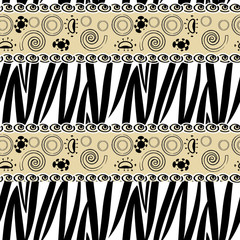 African style seamless with zebra pattern