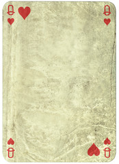 vintage simple background : playing card - queen of hearts