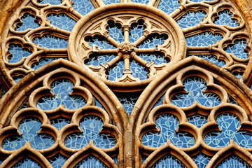 Ornamental window of a church in Minden in Germany