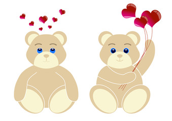 2 oursons avec coeur - serie 2 - Saint Valentin