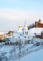 Junuary view Church of Elijah the Prophet and Kremlin