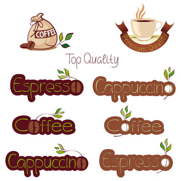 set of logos for coffee