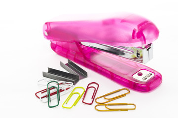 Pink stapler with staples