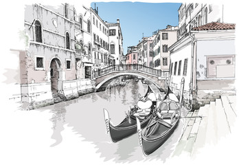 Ponte del Mondo Novo. Venice, Italy - obrazy, fototapety, plakaty