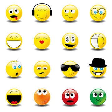 Smilies Smiley Emoticon faces icon set 2