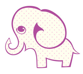 A silhouette of a small elephant