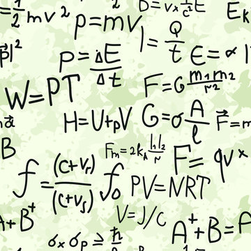Physics formulas hand writing on grunge background