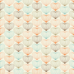 Abstract seamless hand drawn pattern with hearts