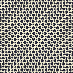 Seamless stylish pattern with black hearts