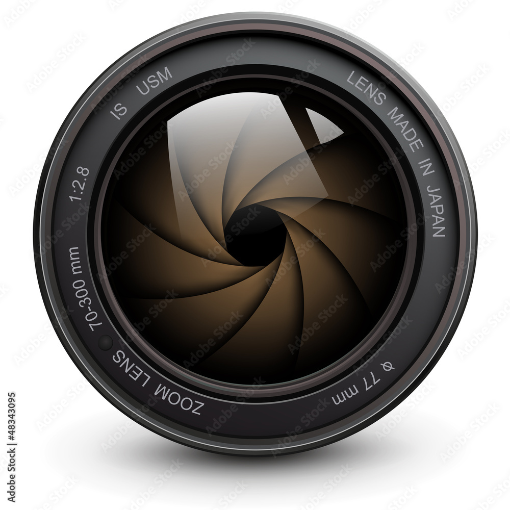 Poster camera photo lens with shutter inside