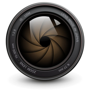 Camera photo lens with shutter inside