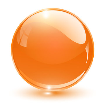 Orange glass sphere