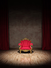Prunkvoller Polsterstuhl auf Show B&uuml;hne