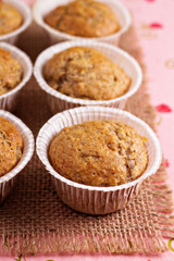 Fresh vegan banana muffins