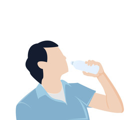 man bottle drinking water