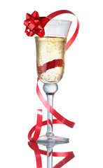 champagne glass with tape and  bow © coffeemill