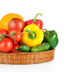 fruits and vegetables in basket