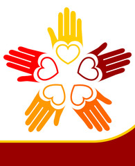Loving hands vector.