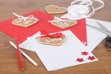 Handmade cards with cakes for Valentine's Day