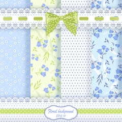 Set floral patterns and borders.