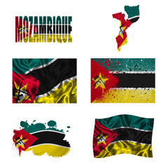 Mozambique flag collage