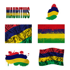 Mauritius flag collage