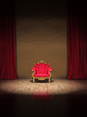 Barock Polsterstuhl auf Theater Show B&uuml;hne