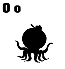 Silhouetted Octopus With Letters O