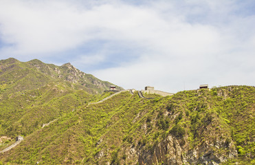 Fototapeta na wymiar Panoramic view of the Great Wall of China
