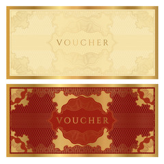 Voucher / coupon. Guilloche pattern
