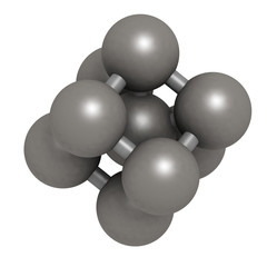 Iron (Fe, ferrite) metal, crystal structure.