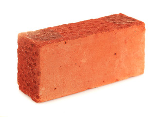 Red brick isolated on white background