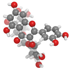 Rutin (rutoside, sophorin) molecule, chemical structure. Rutin i