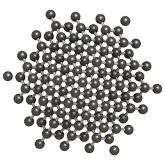 Pure silicon (Si, silicium), crystal structure.  Si is the main