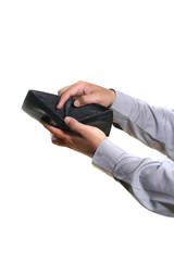 man hand, holding empty wallet
