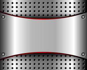 Background with a metal plate and grille