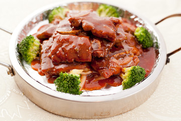 Delicious Chinese dishes, beef and broccoli