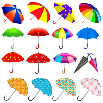 set of umbrellas from the rain