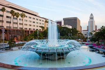 Papier Peint photo Lavable Los Angeles Fountain in downtown Los Angeles