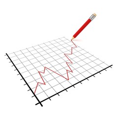 red success business financial diagram with pencil