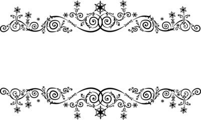 christmas black ornamental decoration with snowflakes