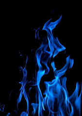 isolated on black dark blue flame