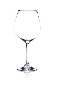 Cocktail glass set. Red wine empty glass on white