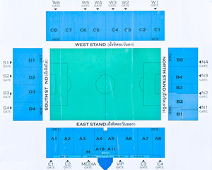 Diagram showing the football stadium