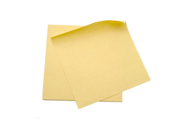 Yellow sticky notes on a white background