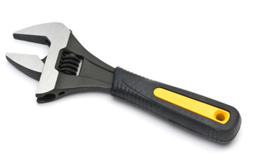 adjustable wrench isolated on white