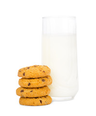 Glass of milk and cookies