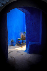 Hauseingang, Teil der blauen Stadt, Chefchaouen, Marokko © deata