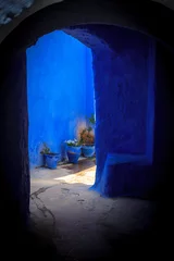 Hauseingang, Teil der blauen Stadt, Chefchaouen, Marokko © deata