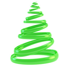 Symbolic Christmas tree made of rings isolated